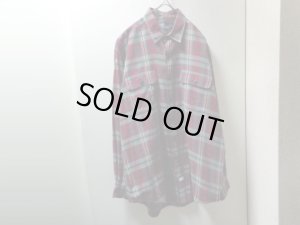画像1: 90'S RALPH LAUREN OMBRE CHECK PATTERN L/S COTTON SHIRTS（ラルフローレン オンブレチェック柄 長袖 コットン シャツ）無地仕様（L）