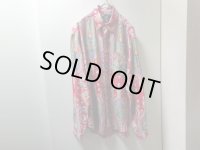 00'S RALPH LAUREN REPITING PATTERN L/S SILK SHIRTS（ラルフローレン 総柄 長袖 シルク シャツ）無地仕様（M）