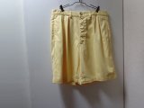 90'S RALPH LAUREN WIDE COTTON SHORTS（ラルフローレン タック入り ワイド仕様 コットン ショーツ）黄（実寸W33）