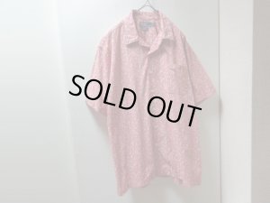 画像1: 90'S RALPH LAUREN FLOWER REPEATING PATTERNE OPEN COLLAR S/S COTTON SHIRTS（ラルフローレン 花総柄 開襟仕様 半袖 コットン シャツ）ADAMS（L）