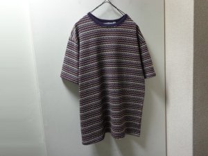 画像1: 90'S MARITHE FRANCOIS GIRBAUD JACQUARD BORDER PATTERN T-SHIRTS（マリテ フランソワ ジルボー ジャガード織りボーダー柄 Tシャツ）MADE IN USA（XL）