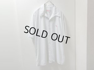 画像1: 90'S OLD XLARGE STRIPE PATTERN OPEN COLLAR S/S COTTON SHIRTS（オールド エクストララージ ストライプ柄 開襟仕様 半袖 コットン シャツ）MADE IN USA（L）