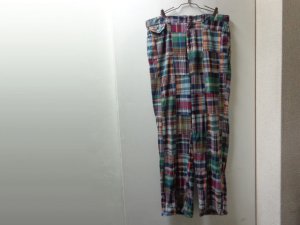 画像1: 80'S RALPH LAUREN PATCHWORK CHECK PATTERN COTTON PANTS（ラルフローレン パッチワークチェック柄 コットン パンツ）MADE IN USA（実寸W35 × L31）