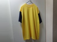 80〜90'S UNKNOWN BICOLOR T-SHIRTS（バイカラー切替し仕様 Tシャツ）袖 ． 裾シングル仕様（L）