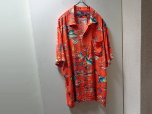 画像1: 00'S RALPH LAUREN REPEATING PATTERNE OPEN COLLAR S/S RAYON SHIRTS（ラルフローレン 総柄 開襟仕様 半袖 レーヨン シャツ）（XL）