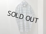 00'S RALPH LAUREN CHECK PATTERN PULLOVER S/S COTTON SHIRTS（ラルフローレン チェック柄 被り + ボタンダウン仕様 半袖 コットン シャツ）リペア加工入り（XL）