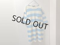 90'S RALPH LAUREN BIG POLO WIDE BORDER PATTREN KANOKO T-SHIRTS　WITH POCKET（ラルフローレン ビッグポロ ポケット付き 太ボーダー柄鹿の子 Tシャツ）MADE IN USA（XL）