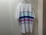 90〜00'S OLD STUSSY MULTI BORDER PATTERN T-SHIRTS（USA製 オールドステューシー マルチボーダー柄 Tシャツ）DEAD STOCK（L）