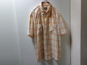 画像1: 90〜00'S OLD STUSSY CHECK PATTERN S/S COTTON WESTERN SHIRTS（オールド ステューシー 紺タグ チェック柄 半袖 コットン ウエスタン シャツ）MADE IN USA（XL）