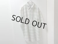 90〜00'S OLD STUSSY CHECK PATTERN PULLOVER S/S COTTON SHIRTS（オールド ステューシー チェック柄 被り仕様 半袖 コットン シャツ）紺タグ（L）