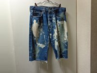 80'S Levi's 501 RED LINE CUT OFF INDIGO DENIM PANTS（リーバイス 501 赤耳 カットオフ仕様 インディゴデニム パンツ）MADE IN USA（実寸 W31.5 × L14.5）