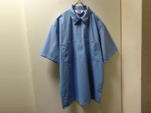 画像1: 00'S BEN DAVIS HALF ZIP S/S WORK SHIRTS（ベンデイビス ハーフジップ仕様 半袖 ワークシャツ）MADE IN USA（M）