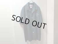 90'S LUCKY BRAND CHAIN EMBROIDERY S/S RAYON BOWLING SHIRTS（ラッキーブランド チェーン刺繍入り 半袖レーヨン ボーリングシャツ）（XL）
