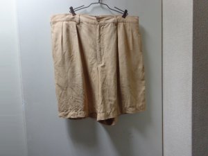画像1: 90'S RALPH LAUREN WIDE LINEN SHORTS（ラルフローレン ワイド仕様 リネン ショーツ）（実寸W36.5）