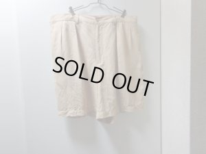 画像1: 90'S RALPH LAUREN WIDE LINEN SHORTS（ラルフローレン ワイド仕様 リネン ショーツ）（実寸W36.5）