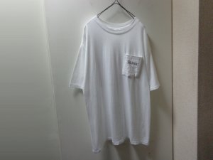 画像1: 90'S YOUR BASIC T-SHIRT WITH POCKET（ユア ベーシック Tシャツ ポケット付き）袖先 ． 裾シングル仕様（XL）
