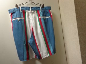 画像9: 80'S RALPH LAUREN PURPLE MULTI STRIPE PATTERN COTTON WIDE SHORTS（ラルフローレン マルチストライプ柄 コットン ワイド仕様 ショーツ）MADE IN USA（実寸W35）