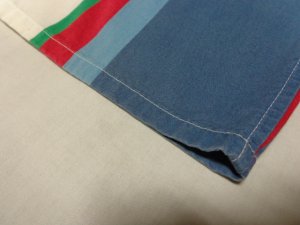 画像8: 80'S RALPH LAUREN PURPLE MULTI STRIPE PATTERN COTTON WIDE SHORTS（ラルフローレン マルチストライプ柄 コットン ワイド仕様 ショーツ）MADE IN USA（実寸W35）