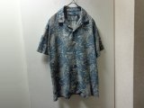 00'S RALPH LAUREN NISHIKIGOI REPITING PATTERNE OPEN COLLAR S/S LINEN × COTTON SHIRTS（ラルフローレン 錦鯉総柄 開襟仕様 半袖 リネン × コットン混紡 シャツ）（M）
