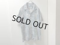 00'S RALPH LAUREN NISHIKIGOI REPITING PATTERNE OPEN COLLAR S/S LINEN × COTTON SHIRTS（ラルフローレン 錦鯉総柄 開襟仕様 半袖 リネン × コットン混紡 シャツ）（M）