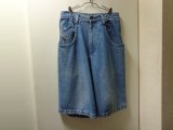 90'S JNCO LOW DOWN BAGGY INDIGO DENIM SHORTS（ジンコ ロウダウン 土管型 バギー仕様 インディゴデニム ショーツ）MADE IN USA（実寸W33）