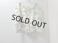 70'S Wrangler REPEATING PATTERN WHITTE DENIM SHORTS（ラングラー 南国総柄 白デニム ショーツ）真鍮製TALONジップ（実寸W35）
