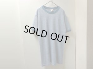 画像1: 70'S JC Penney TOWNCRAFT PLAIN RINGER T-SHIRTS(JCペニー タウンクラフト 無地仕様 リンガー Tシャツ)青杢（XL）