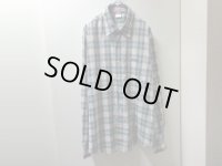 90'S OLD XLARGE CHECK PATTERN L/S COTTON × POLYESTER SHIRTS（オールド エクストララージ チェック柄 長袖 コットン × ポリエステル混紡 シャツ）（L）