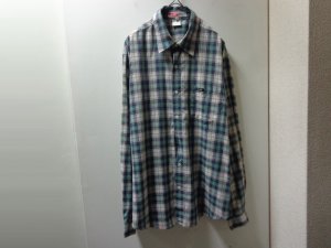 画像1: 90'S OLD XLARGE CHECK PATTERN L/S COTTON × POLYESTER SHIRTS（オールド エクストララージ チェック柄 長袖 コットン × ポリエステル混紡 シャツ）（L）