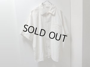 画像1: OUR LEGACY S/S COTTON × LINEN SHIRTS（アワーレガシー オーバーサイズ仕様 半袖 コーティング加工 コットン × リネン混紡 シャツ）MADE IN PORTUGAL（50）