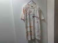 90'S Wildwood productions LEONARDO DA VINCI REPITING PATTREN T-SHIRTS（ワイルドウッドプロダクションズ製 レオナルド ダヴィンチ 総柄仕様 Tシャツ）MADE IN USA（M）