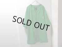 90'S CROSS COLOURS STRIPE PATTERN S/S GREEN DENIM B-B SHIRTS（クロスカラーズ ストライプ柄 半袖 緑デニム ベースボールシャツ）MADE IN USA（3）