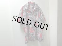 60'S ARROW REPITING PATTERNE OPEN COLLAR S/S COTTON SHIRTS（アロー 総柄 + 開襟仕様 半袖 コットン シャツ）MADE IN USA（L）