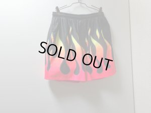 画像1: 90'S FIRE PATTERN COTTTON EASY SHORTS（ファイアパターン コットン イージーショーツ）MADE IN USA（M）