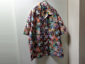 画像1: 90'S PLAYBOY TOTAL PATTERNE OPEN COLLAR S/S POLYESTER SHIRTS（プレイボーイ 総柄 + 開襟仕様 半袖 ポリエステル シャツ）（L）