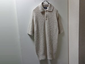 画像1: 90'S NORM THOMPSON LOW-GAUGE S/S COTTON × LINEN KNIT POLO SHIRTS（ノームトンプソン ロウゲージ仕様 半袖 コットン × リネン混紡 ニット ポロシャツ）MADE IN USA（L）