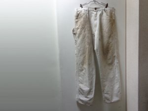 画像1: 20'S Dickies COTTON PAINTER PANTS WITH PAINT STAINS（ディッキーズ ペンキ汚れ付き コットン ペインター パンツ）JUNK品（実寸W34 × L31.5）
