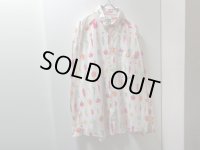 90'S Johnny Cotton CHILI PEPPER REPITING PATTERN L/S COTTON SHIRTS（ジョニーコットン 唐辛子総柄仕様 長袖 コットン シャツ）MADE IN USA（L）