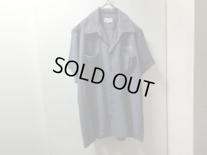 画像1: 50'S LE.SET CHAIN EMBROIDERY + FLOCKY PRINT S/S RAYON BOWLING SHIRTS（リ.セット チェーンステッチ刺繍 + 3段フロッキープリント入り 半袖 レーヨン ボーリングシャツ）（M）