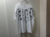 90'S SPIDER WEB PATTERN SHORT LENGTH T-SHIRTS（蜘蛛の巣柄 ショート丈仕様 Tシャツ）MADE IN USA（XL）