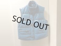 00'S M.JULIAN WILSONS BLUE LEATHER PADDING VEST(M.ジュリアン ウィルソンズ 青本革仕様 中綿入り ベスト）（L）