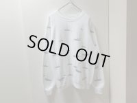 80'S MICHIGAN RAG BOAT REPITING PATTERN CREW-NECK SWEAT（ミシガンラグ 船総柄 クルーネック仕様 スウェット）MADE IN USA（L）