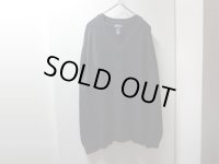 90'S LAND'S END V-NECK MIDDLE GAUGE COTTON KNIT SWEATER（ランズエンド Vネック + ミドルゲージ仕様 コットン ニット セーター）MADE IN USA（L）