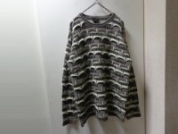 90'S COOGI REPITING PATTERN CREW-NECK 3D WOOL KNIT SWEATER（クージー 総柄仕様 クルーネック 3D ウール ニット セーター）MADE IN AUSTRALIA（L位）