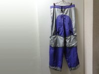 90〜00'S TOO MUCH BICOLOR BAGGY NYLON EASY PANTS（トゥーマッチ バイカラー切替し バギー仕様 ナイロン イージーパンツ）土管型（W32〜36 × L29）
