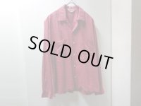 60'S Bercktowne REPITING PATTREN OPEN COLLAR L/S COTTON SHIRTS（織り総柄 開襟仕様 長袖 コットン シャツ）MADE IN CALIFORNIA（M）