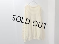 80'S OLD Christian Dior MIDDLE-GAUGE COTTON KNIT SWEATER（オールド クリスチャンディオール 織り柄入り ミドルゲージ仕様 コットン ニット セーター）MADE IN ENGLAND（L）