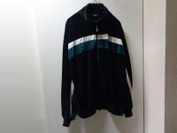 80'S Pierre Cardin MULTI COLOR SWITCHING PATTERN VELOUR JERSEY TOPS(ピエールカルダン マルチカラー切替し仕様 ベロア ジャージ トップス)MADE IN USA（L）　
