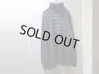 90'S L.L.Bean MULTI BORDER PATTERN TURTLE-NECK COTTON CUT&SEWN（L.L.ビーン マルチボーダー柄 タートルネック仕様 コットン カットソー）MADE IN USA（XL）