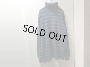 画像1: 90'S L.L.Bean MULTI BORDER PATTERN TURTLE-NECK COTTON CUT&SEWN（L.L.ビーン マルチボーダー柄 タートルネック仕様 コットン カットソー）MADE IN USA（XL）